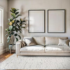 Beverly Rug Micro Loop Area Rug White/Gray 6x9 Abstract Modern Luxury Brushstroke Durable Soft Indoor Rugs for Living Dining Room Office Stain Resistant Non Shedding Casual Indoor Carpet 6 x 9
