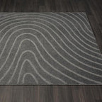 LUXE WEAVERS Modern Geometric Wave Anthracite 4x6 Area Rug