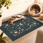 GarveeHome 2x3 Floral Area Rug Non Slip Entryway Mat Low Pile Stain Resistant Butterfly Kitchen Rugs Soft Small Throw Carpet for Dining Room Bedroom Washable Bow Rugs for Living Room Bathroom, 2x3