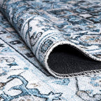 Bloom Rugs Washable Non-Slip 10x14 Rug - Navy Blue Traditional Oriental Area Rug for Living Room, Bedroom, Dining Room, and Kitchen - Exact Size: 10' x 14'