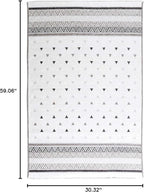 Alfa Rich 3x5 Gray Off White Washable Area Rugs for Living Room Bedroom Kitchen Dining Cotton Runner