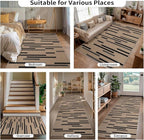 Tangsoo Stripe Easy Jute Rug,Ultra Thin 2x3 Outdoor Rug for Entryway,Non-Slip Washable Small Rug Modern Front Door Mat Non Shedding Throw Carpet for Kitchen Bedroom Porch Doorway