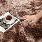 Large Shag Area Rugs 8 x 10, Tie-Dyed Plush Fuzzy Rugs for Living Room, Ultra Soft Fluffy Furry Rug for Bedroom, Indoor Carpet Nursery Rugs for Kids Room Home Decor, Coffee