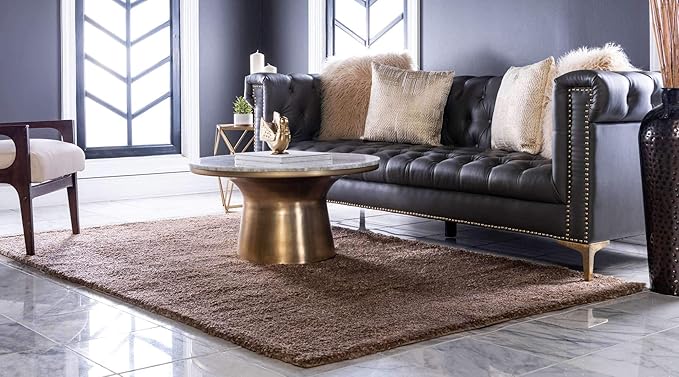 Unique Loom Solo Collection Area Rug - Calabasas (5' 3" x 7' 7" Rectangle, Light Brown)