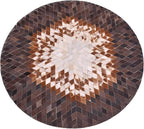 Round Area Rug – Soft and Durable Floor Mat for Living Room, Bedroom, or Entryway – Non-Slip Modern Carpet for Home Decor & Interior Styling(Tan&White 6X6)