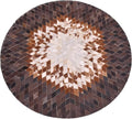 Round Area Rug – Soft and Durable Floor Mat for Living Room, Bedroom, or Entryway – Non-Slip Modern Carpet for Home Decor & Interior Styling(Tan&White 8X8)