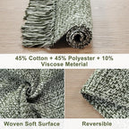 Collive Comfy Area Rug 4' x 6', Olive Green/Cream Woven Cotton Bedroom Rugs, Modern Indoor Accent Rug Floor Carpet with Tassel for Living Room, Nursery Room, Dining Room, Bedside, Office, Patio Decor