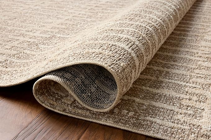 Loloi Amber Lewis Bexley Collection BEX-02 Taupe/Natural 2'-7" x 4' Accent Rug Neutral, Textured, Living, Bedroom, Dining, Carpet