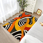 Colorful Rug, Retro Pop Art Abstract Area Rug 6x8, Hippie Aesthetic Funky Low Pile Non Skip Carpets Home Decor #C100