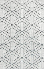 Rugs.com Lattice Trellis Collection Rug – 5' x 8' White Low-Pile Rug Perfect for Living Rooms, Large Dining Rooms, Open Floorplans