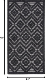 Nourison Home Versatile Charcoal Black 2' x 4' Area Rug - Easy Clean, Non Shedding, Bed Room, Living Room, Dining Room, Kitchen (2' x 4')