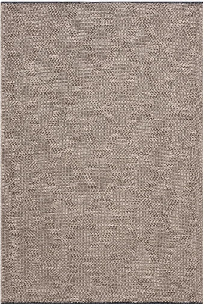 LUXE WEAVERS Modern Farmhouse Brown 8x10 Washable Area Rug, Anti-Slip Diamond Pattern Carpet