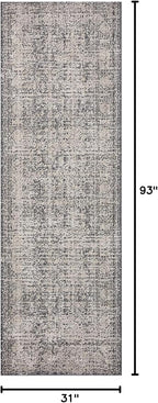 Loloi Amber Lewis Alie Collection ALE-03 Charcoal/Dove 2'-7'' x 7'-9'', .13'' Pile Height, Runner Rug