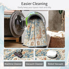Enkor Runner Rugs for Hallway, 2x10 Washable Soft Non Slip Floor Rugs for Kitchen, Modern Mat for Living Room Bedroom Entryway Orange & Blue