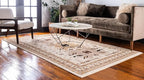 Unique Loom Taftan Collection Border Geometric Tribal Inspired Design Area Rug (4' 0 x 6' 0 Rectangular, Ivory/ Tan)