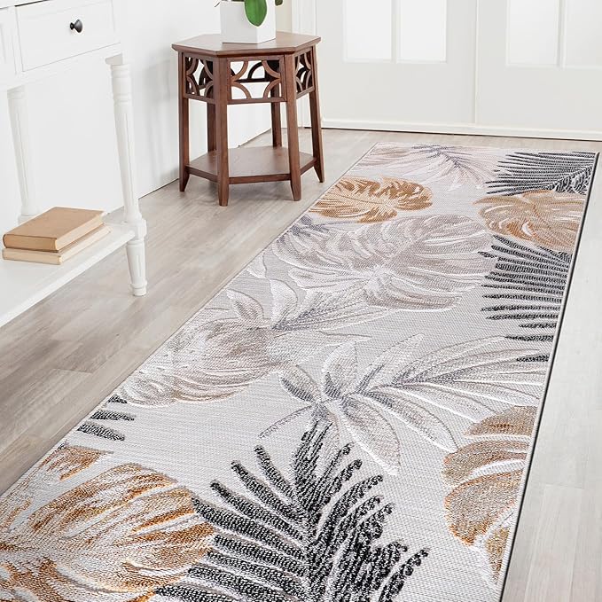 CAMILSON Runner Outdoor Rugs Oriental Retro Traditional Floral Medallion Area Rug 2x10 Non-Shedding Stain Resistant Indoor Carpet for Bathroom Hallway Kitchen Office (2 x 10 / Yellow)
