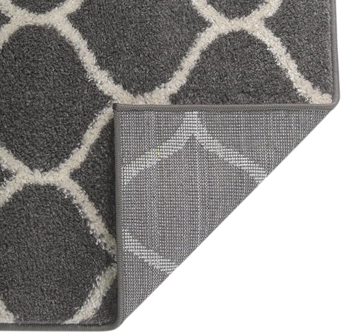 Rugs.com Lattice Frieze Collection Rug – 10' x 14' Dark Gray Medium Rug Perfect for Living Rooms, Large Dining Rooms, Open Floorplans