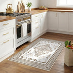 SOULFUL Medium Pile 3x5 Area Rug - Soft Foot Feel Small Entryway Rug - Brown Boho Floral - Washable Non-Slip - Perfect for Living Room Bedroom Foot Kids Room Reading Nook