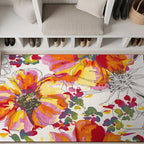 Rugshop Multi Bright Flowers Non Slip Non-Shedding Area Rug for Bedroom, Study and Living Room, 4' x 6'