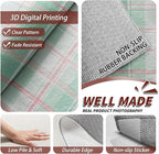 Plaid Rug 3x5 - Mint Green Tartan Gingham Rugs for Bedroom Non Slip Low Pile Machine Washable Area Rugs for Living Room Kitchen, Plaid Carpet House Decor & Gifts
