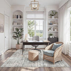 Area Rugs 4x6 for Living Room, Vintage Washable Rugs for Dining Room, Kitchen, Non-Slip Area Rug Pink Grey