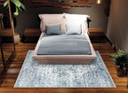 Bloom Rugs Caria Washable Non-Slip 5x7 Rug - Ivory/Blue/Gray Traditional Area Rug for Living Room, Bedroom, Dining Room, and Kitchen - Exact Size: 5' x 7'