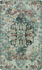 Lahome Bohemian Floral Medallion Area Rug - 3x5 Washable Bedroom Rug Entryway Mat, Non Slip Pet Friendly Turkish Nursery Carpet for Kitchen Sink Camper Couch Living Dining Room Office Hardwood