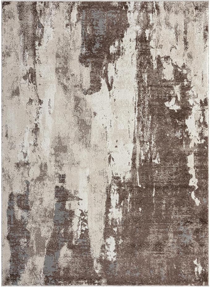 LUXE WEAVERS Euston Collection 7681 Brown 5x7 Modern Abstract Area Rug