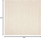 SAFAVIEH Natura Collection Area Rug - 10' Square, Ivory, Handmade Wool Blend, Textured Design, Ideal for Living Room, Bedroom, Dining Space (NAT620A)