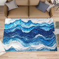 6x8 Ocean Waves Classroom Rugs - Abstract Waves Playroom Rug, Abstract Art Carpet Area Rug for Girls Bedroom Kids Room Basement Office Classroom