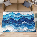 6x8 Ocean Waves Classroom Rugs - Abstract Waves Playroom Rug, Abstract Art Carpet Area Rug for Girls Bedroom Kids Room Basement Office Classroom