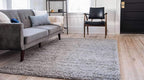 Unique Loom Solid Shag Collection Area Rug (7' 10" x 10' Rectangle, Cloud Gray)