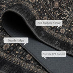 Area Rug Non Slip Machine Washable Ultra Soft Living Room/Bedroom/Kitchen/Outdoor/Classroom Black Grey, 4'×6'