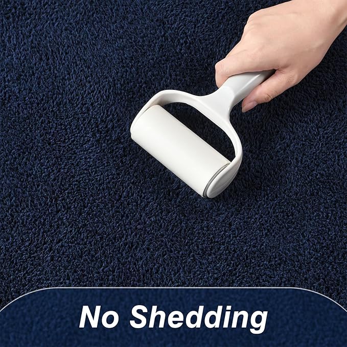 Area Rugs for Living Room Bedroom, 4 x 6 Ft Non-Slip Modern Area Rug, Soft Thickened Memory Foam Rug, Comfy Minimalist Indoor Carpet for Boys Girls Room Nursery Dorm Home Decor, Navy Blue