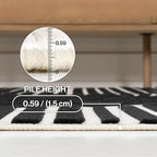 JONATHAN Y Hallie High-Low Curve Black/White 2x8 Indoor Runner Rug, Minimalist Geometric, Modern, Non-Shedding, Stain Resistant for Bedroom, Living Room, Kitchen (SCN100F-28)