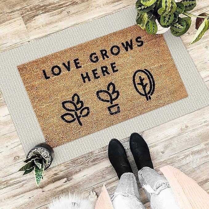 EARTHALL Woven Area Rug 2x3 Ft Washable Rugs for Entryway Braided Throw Rugs with Rubber Backing Door Mat Indoor Outdoor Entrance Small Cotton Woven Rug for Kitchen Foyer Front Door, Cream/Grayish
