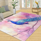 Peacock Rugs for Living Room - 3x5 Rug, Fantasy Peacock Area Rugs for Bedroom, Peafowl Rug, Girls Room Washable Carpet, Aesthetics Carpet - Peafowl Home Decor & Gifts