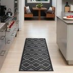 Nourison Home Versatile Charcoal Black 2' x 6' Area Rug - Easy Clean, Non Shedding, Bed Room, Living Room, Dining Room, Kitchen (6' Runner)