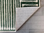 GLN Rugs Contemporary Collection - Machine Washable Area Rug, Contemporary Washable, Non Slip, Low Pile Chenille Rug, Living Room, Bedroom, Kitchen Rug (6' x 9' Beige Green)