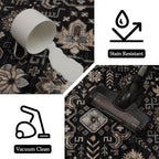 Area Rug Non Slip Machine Washable Ultra Soft Living Room/Bedroom/Kitchen/Outdoor/Classroom Black Gold, 2'×6'