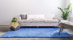 Unique Loom Solid Shag Collection Area Rug (5' 1" x 8' Rectangle, Periwinkle Blue)