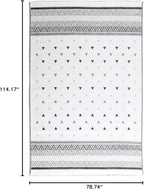 Alfa Rich 7x10 Gray Off White Washable Area Rugs for Living Room Bedroom Kitchen Dining Cotton Rug