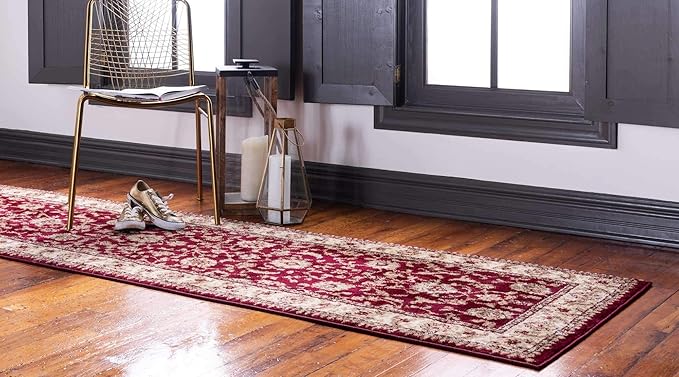 Unique Loom Voyage Collection Traditional Oriental Classic Intricate Design Area Rug (2' 0 x 8' 0 Runner, Red/Gold)