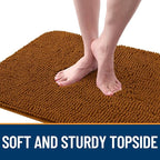 OLANLY Dog Door Mat for Muddy Paws 24x16, Absorbs Moisture and Dirt, Absorbent Non-Slip Washable Doormat, Quick Dry Chenille Mud Mat for Dogs, Entry Indoor Entryway Carpet for Inside Floor, Ochre
