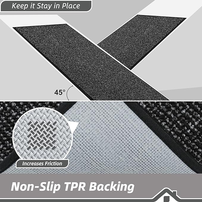 BEQHAUSE 2x3 Entryway Rug Indoor Door Mat Non-Slip Washable, Hallway Rugs Absorbent & Stain Resistant Hall Carpet Runner Rugs for Entryway, Front Door Floor Mats Laundry Room Rugs for Entry, Black