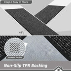 BEQHAUSE 20"x32" Entryway Rug Indoor Door Mat Non-Slip Washable, Hallway Rugs Absorbent & Stain Resist Hall Carpet Runner Rugs for Entryway, Front Door Floor Mats Laundry Room Rugs for Entry, Black