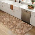 Area Rug 2x5 Rug Machine Washable Non-Slip Low Pile Print Pattern Western Rug for Living Room Bedroom Entryway Tribal Series-Yellowbrown/Cream