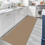 KOZYFLY Boho Runners for Hallways 2x7 ft Washable Kitchen Runner Non Slip Rubber Backed Hall Runners Cotton Entryway Runner Rugs Floor Carpet for Indoor Backdoor Bedroom Kitchen, Tan/Orange/Brown