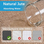 Rubber Runner Rug for Hallways Non Slip, Low Pile Long Laundry Room Mat Hall Jute Rug Runner Carpet Non Skid