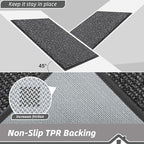 BEQHAUSE Dirt Trapper Door Mat 32" x 72", Non-Slip Washable Doormats Entrance Mat, Dirt Resistant and Absorbent Welcome Mat, Low Profile Floor Mats for Front Back Door and Entryway, Charcoal